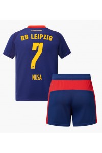 RB Leipzig Antonio Nusa #7 Babyklær Borte Fotballdrakt til barn 2025-26 Korte ermer (+ Korte bukser)